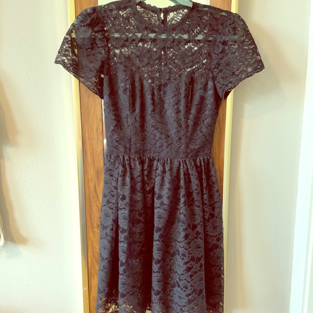 Vintage Jessica McClintock Black Lace Dress